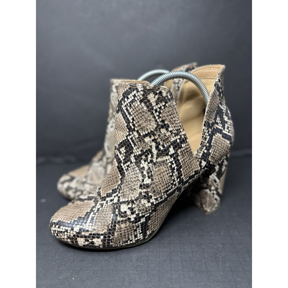 Lane Bryant Dream Cloud Bootie Women's 11 Wide Brown Snakeskin Cutout High Heel